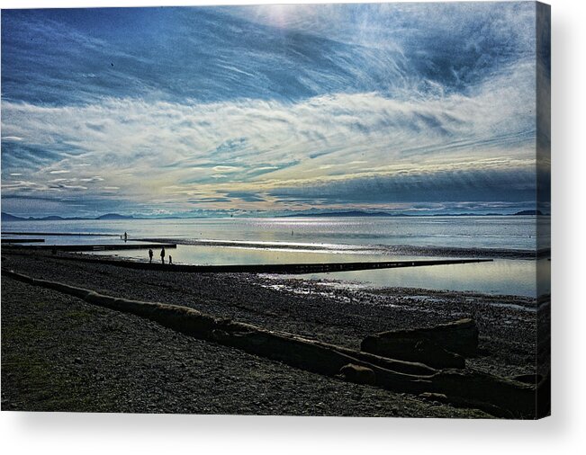 Crescent Beach Acrylic Print featuring the photograph Crescent Beach At Dusk by Lawrence Christopher