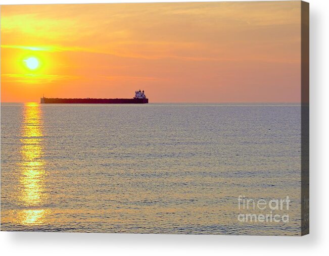 Freighter Acrylic Print featuring the photograph Crossing the line by Merle Grenz