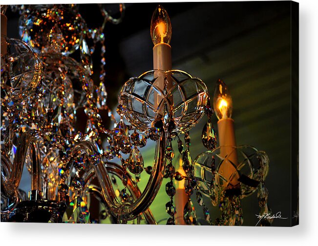 Crystal Acrylic Print featuring the photograph Crystal Chandelier 1 by Melissa Lutes