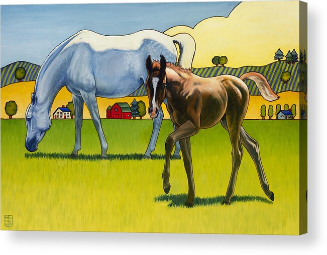 Horse Acrylic Print featuring the painting Curious George by Stacey Neumiller