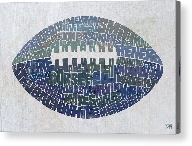 Dallas Acrylic Print featuring the painting Dallas Cowboy Football by Mitch Frey