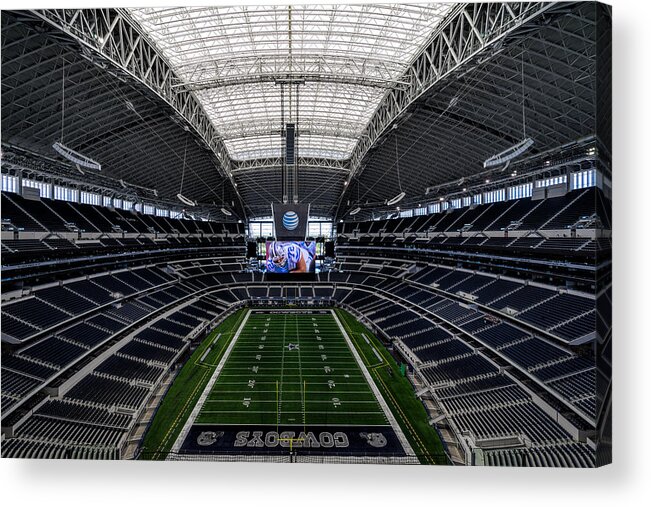 Dallas Cowboys Acrylic Print featuring the photograph Dallas Cowboys Stadium End Zone by Jonathan Davison