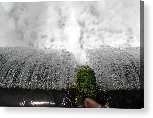 Cascading Water Acrylic Print featuring the photograph Dam At Mammoth Spring by DArcy Evans