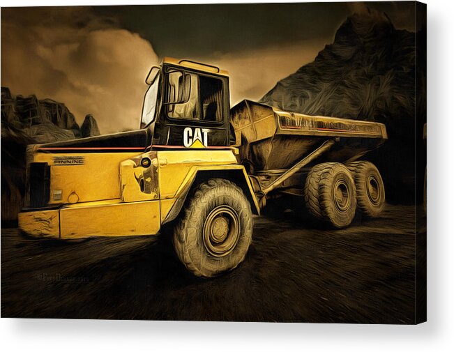 Caterpillar Acrylic Print featuring the photograph Dan Creek Rock Truck by Fred Denner