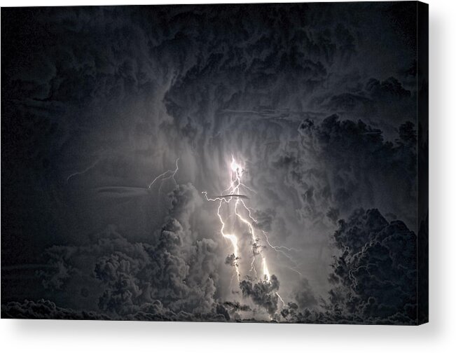Lightning Acrylic Print featuring the photograph Dark Sky by Pete Rems