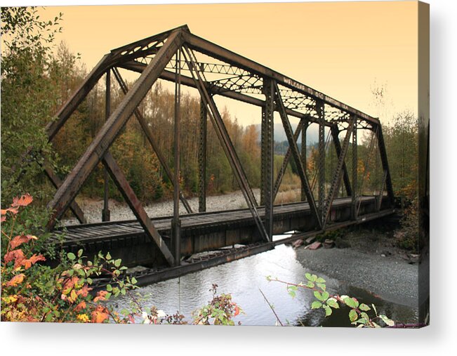 Bridge Acrylic Print featuring the photograph Darrington Bridge BR-6002 by Mary Gaines