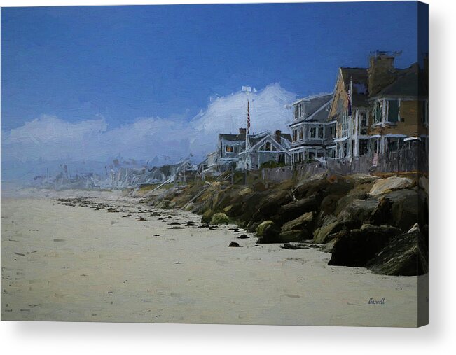 Watercolor Photo Acrylic Print featuring the photograph Davis Island Maine by Dennis Baswell