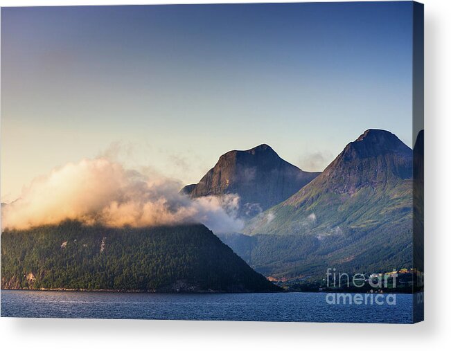  Acrylic Print featuring the photograph Dawn along the Nordfjord by Andrew Michael