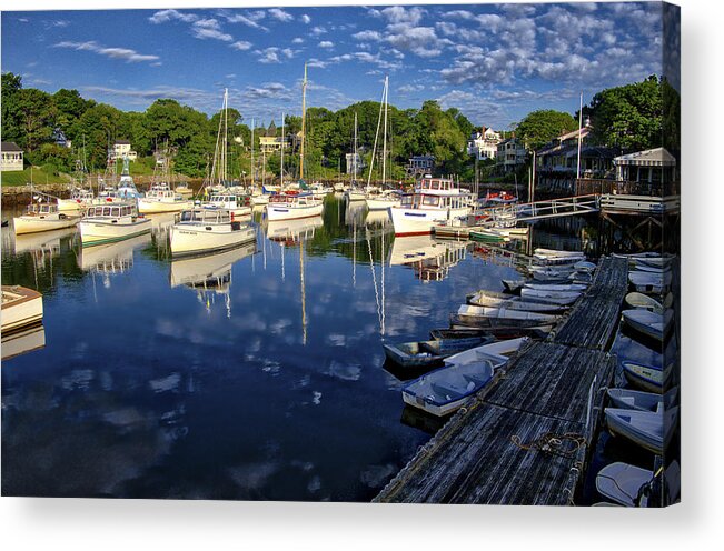 Boat Acrylic Print featuring the photograph Dawn at Perkins Cove - Maine by Steven Ralser
