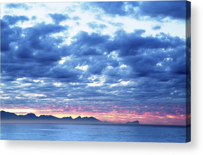 Dawn Acrylic Print featuring the photograph Dawn over False Bay 2 by Neil Overy