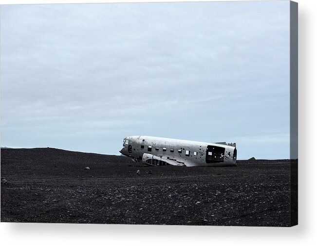 Plane Acrylic Print featuring the photograph DC-3 Plane Wreck Iceland by Brad Scott