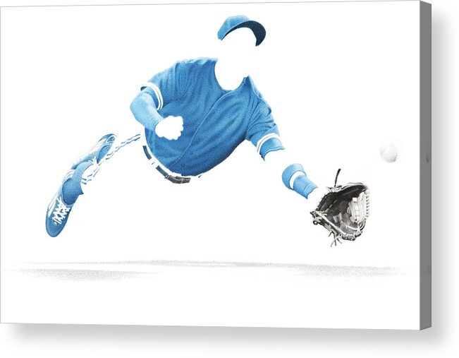 Baseball Acrylic Print featuring the drawing Dedication by Stirring Images