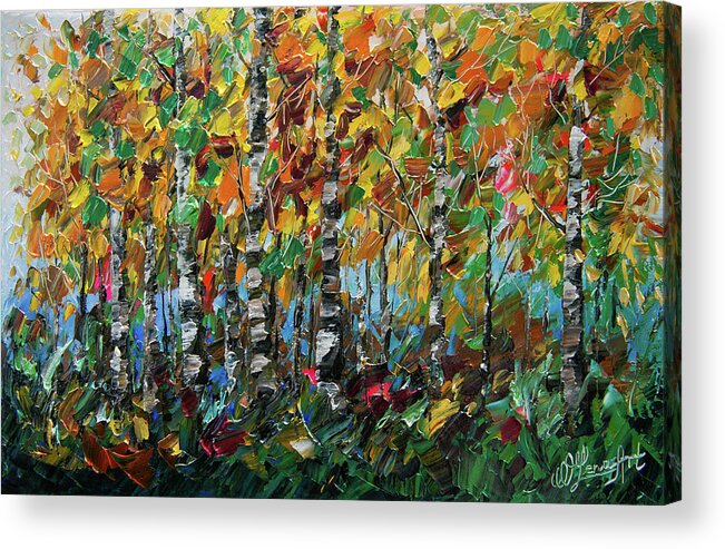  Acrylic Print featuring the painting Deep in the Woods by OLena Art