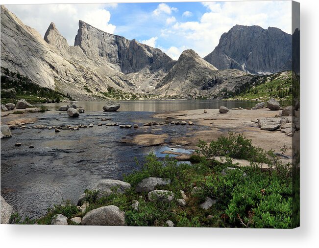 Wyoming Acrylic Print featuring the photograph Deep Lake and Temple Mountains by Brett Pelletier
