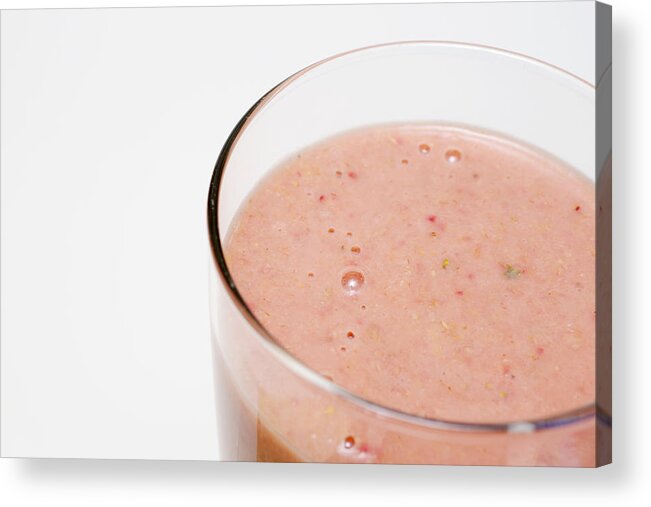 Strawberry Smoothie Acrylic Print featuring the photograph Delicious Strawberry Smoothie Isolated on White by Donald Erickson