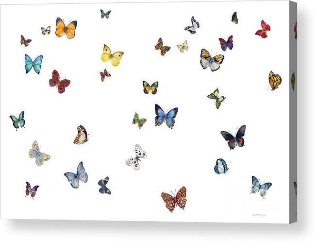 Butterflies Acrylic Print featuring the painting Delphine by Amy Kirkpatrick