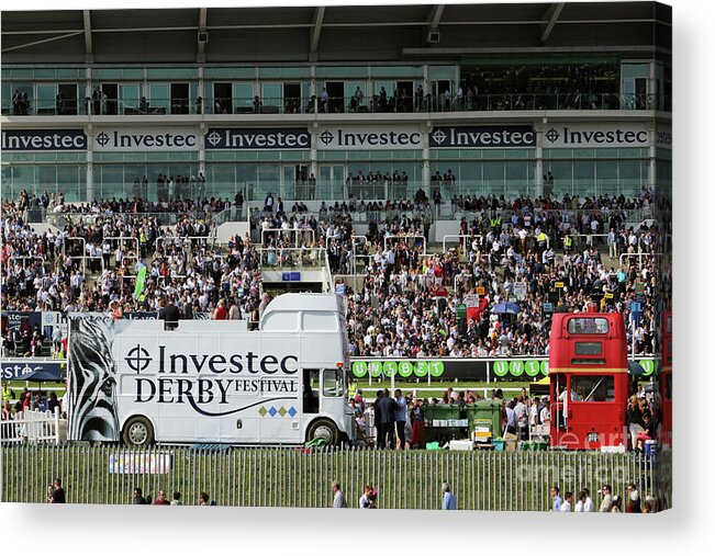 Derby Day At Epsom Downs Surrey Uk Acrylic Print featuring the photograph Derby Day at Epsom Downs UK by Julia Gavin