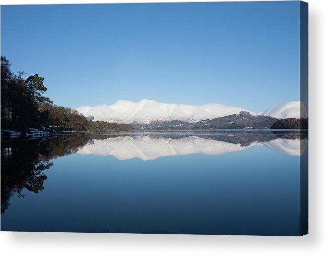 Landscape Acrylic Print featuring the photograph Derwentwater Winter Reflection by Pete Walkden