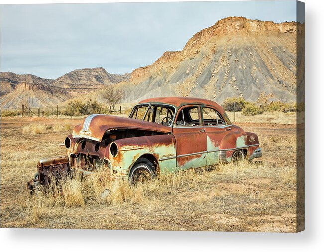 Car Acrylic Print featuring the photograph Desert Resting Place by Denise Bush