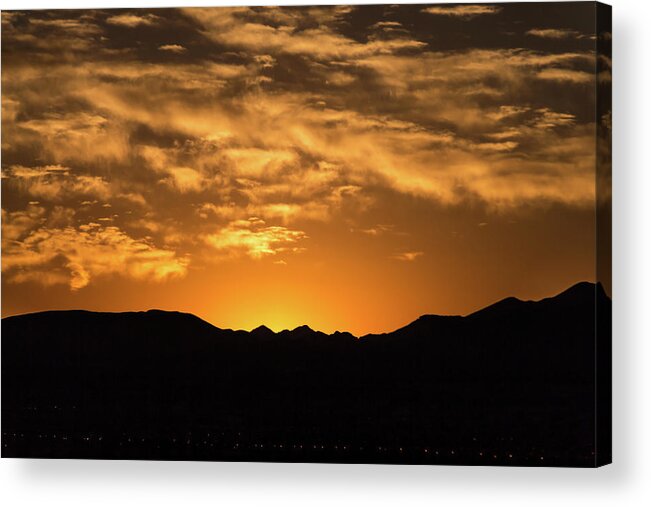 Vegas Acrylic Print featuring the photograph Desert Sunrise by Ed Clark