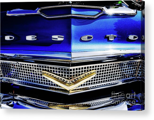 Desoto Acrylic Print featuring the photograph Desoto Front Grill by M G Whittingham