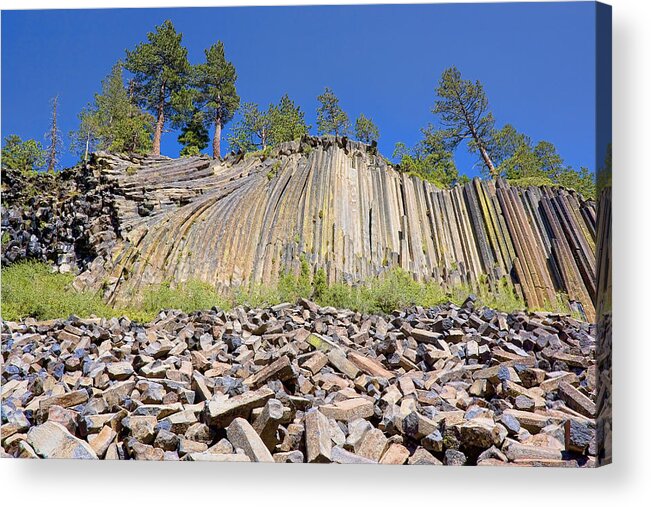 Devils Postpile Acrylic Print featuring the photograph Devils Postpile wide view by Kelley King