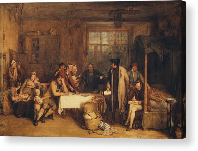 Scottish Art Acrylic Print featuring the painting Distraining for Rent by David Wilkie