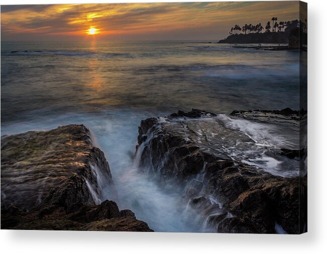 Beach Acrylic Print featuring the photograph Diver's Cove Sunset by Andy Konieczny