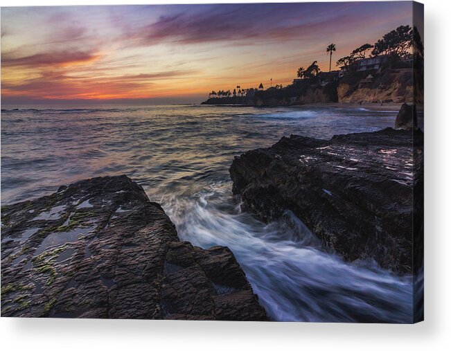 Beach Acrylic Print featuring the photograph Diver's Cove Sunset by Andy Konieczny