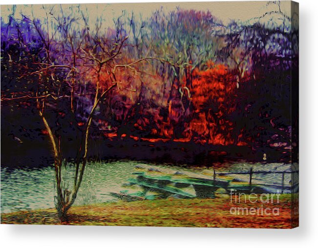 Landscape Acrylic Print featuring the photograph Dock at Central Park by Sandy Moulder