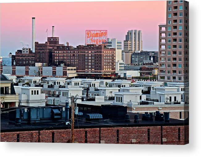 Domino Acrylic Print featuring the photograph Domino Sugar Baltimore by Frozen in Time Fine Art Photography