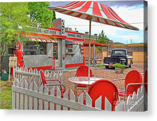 Dot's Diner Acrylic Print featuring the photograph Dot's Diner in Bisbee Arizona by Charlene Mitchell