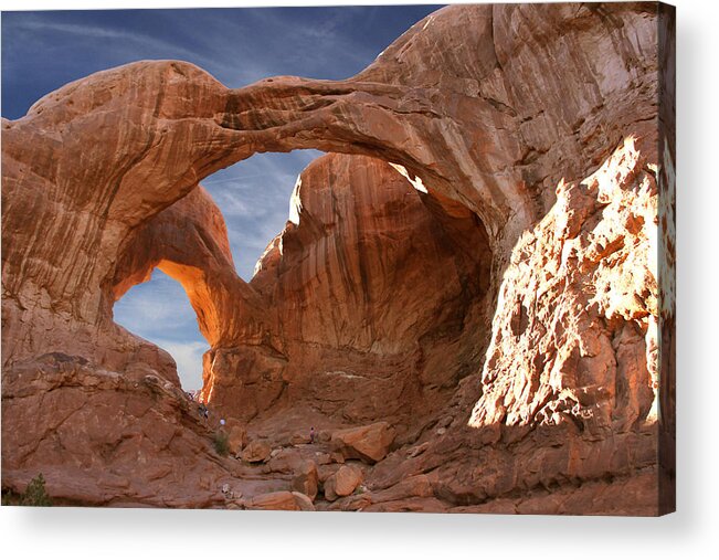 Desert Acrylic Print featuring the photograph Double Arch in Late Afternoon by Mike McGlothlen