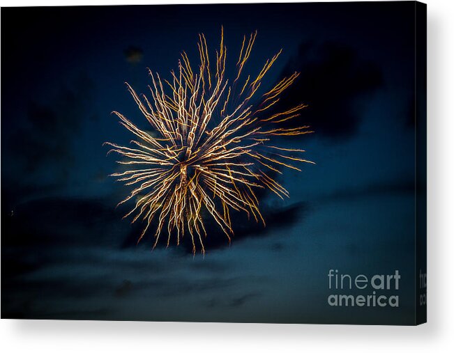Fireworks Acrylic Print featuring the photograph Double Explosion by Robert Bales