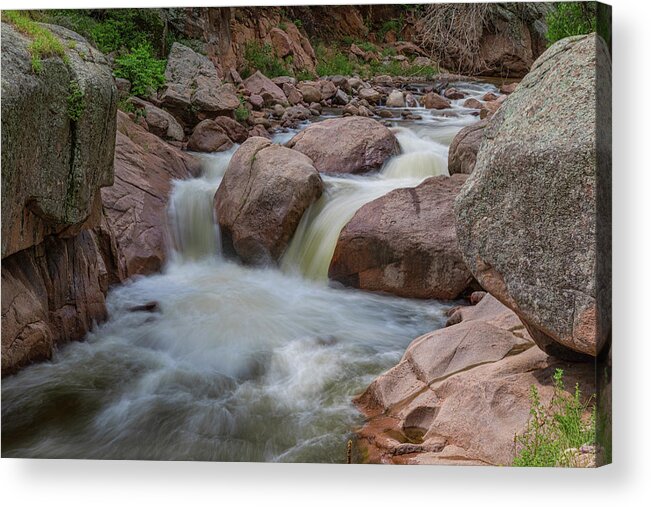 Waterfall Acrylic Print featuring the photograph Double Waterfall Splashdown by James BO Insogna