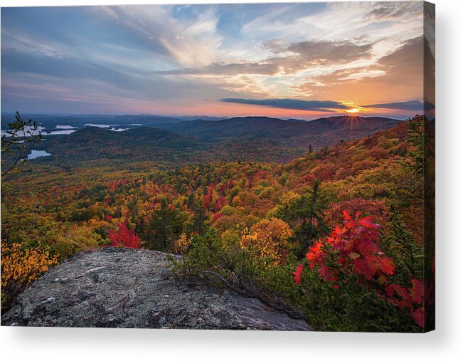 Doublehead Acrylic Print featuring the photograph Doublehead Autumn Sunset by Chris Whiton