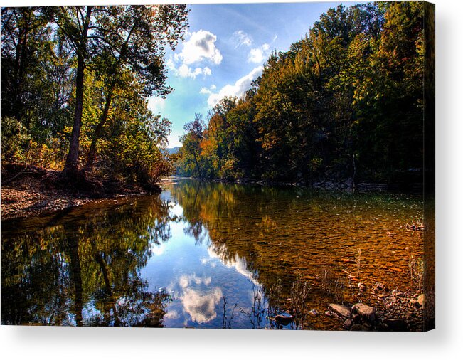 Ozark Campground Acrylic Print featuring the photograph Downriver at Ozark Campground by Michael Dougherty