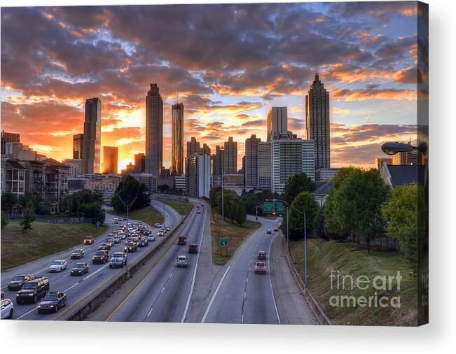 Downtown Acrylic Print featuring the photograph Downtown Atlanta by Eddie Yerkish