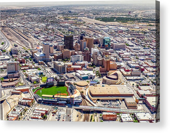 Abraham Chavez Theatre Acrylic Print featuring the photograph Downtown El Paso by SR Green
