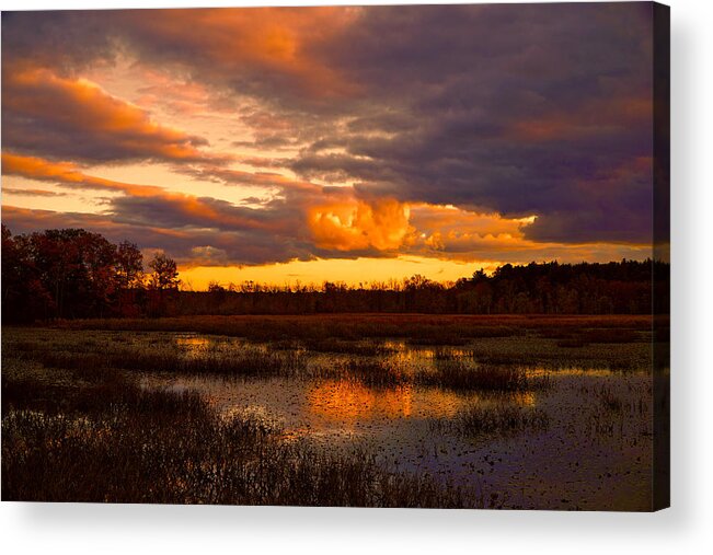 Sunset Acrylic Print featuring the photograph Dramatic sky after sunset by Lilia S