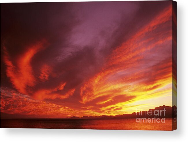 Air Art Acrylic Print featuring the photograph Dramatic Sunset by Larry Dale Gordon - Printscapes