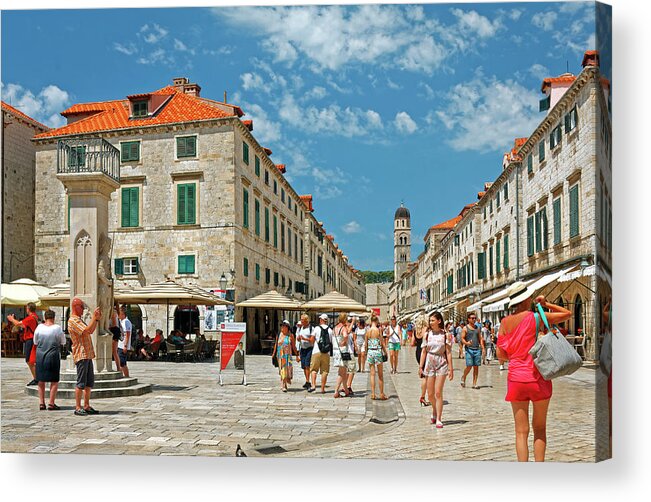 Placa Acrylic Print featuring the photograph Dubrovnik's Placa by Sally Weigand