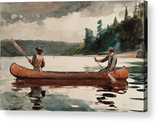 Winslow Homer Acrylic Print featuring the painting Duck hunting by Winslow Homer