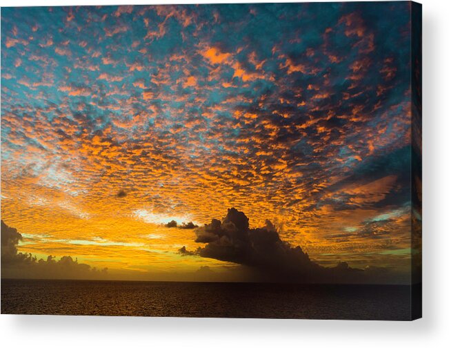 Barbados Acrylic Print featuring the photograph Dusk, East of Barbados by John Roach