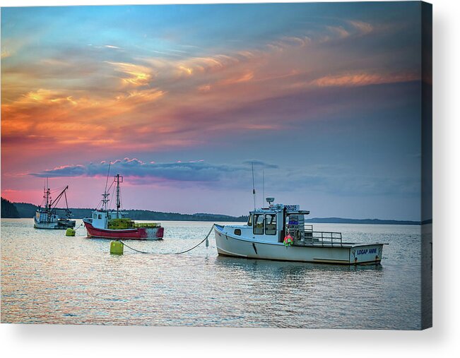 Fishing Acrylic Print featuring the photograph Dusk in Lubec Harbor by Rick Berk
