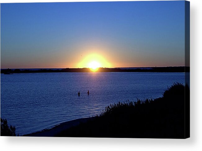 Fishing Acrylic Print featuring the photograph Dusk by Newwwman