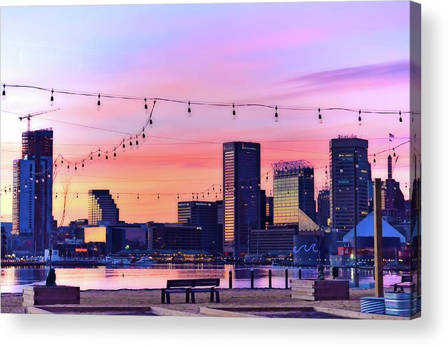 Baltimore Acrylic Print featuring the photograph Dusk over the Harbor by La Dolce Vita