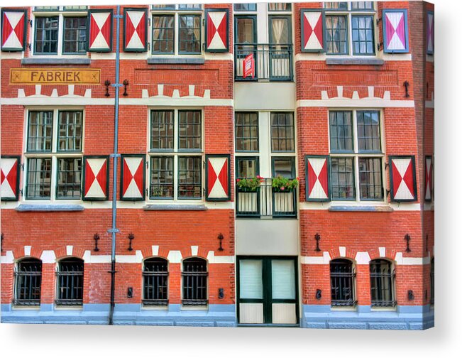 Color Acrylic Print featuring the photograph Dutch Shutters by Nadia Sanowar