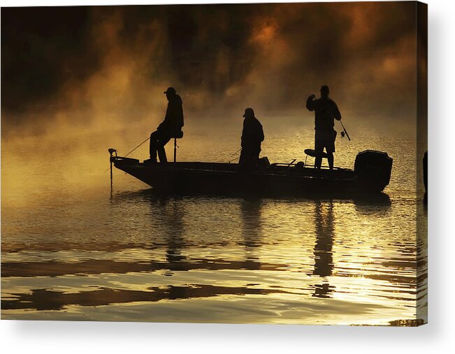 Lake Acrylic Print featuring the photograph Early Casting Call by Jill Love
