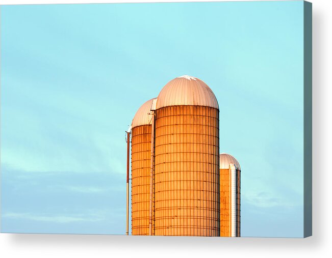 Silos Acrylic Print featuring the photograph Early Monring Silos by Todd Klassy